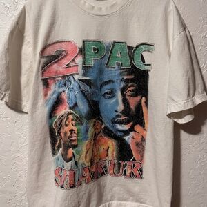 Street Market Supply Tupac Shirt Mens Size Medium M Double Sided White